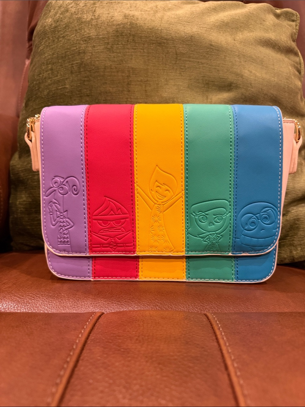 Disney and Pixar’s Inside Out Rainbow Stripe Crossbody Loungefly Crossbody Bag